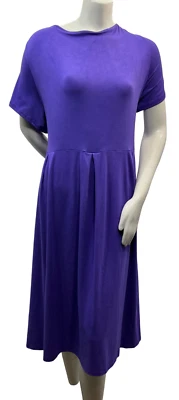 24 Seven Dress Womens Plus Size 3X Purple Short Sleeve Pockets New — 第 1/4 张图片