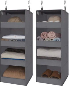 Hängeorganizer mit 4 Regalen, grau Aufbewahrungsregale für Schrank, Kinderzimmer & mehr - Bild 1 von 9
