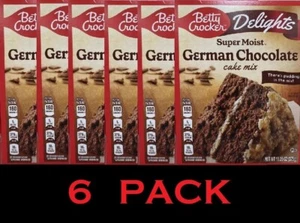 Betty Crocker Delights SUPER MOIST German Chocolate Cake Mix 13.25 oz - 6 PACK - Picture 1 of 4