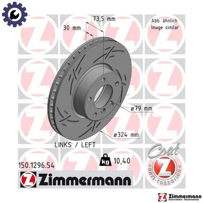 2x BRAKE DISC 150.1296.54 FOR BMW M47D20 2.0L 4cyl 5 E39 M57D25 2.5L M54B30 3.0L - Image 1 of 4