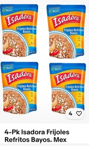 4-Pk Isadora Frijoles Refritos Bayos. Mex Refried Beans. 430g/15oz - Foto 1 di 1