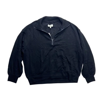 Sudadera LOU & GREY Negra Firma Suave Felpa Cuarto Cremallera Para Mujer Mediana nueva Foto 1 de 4