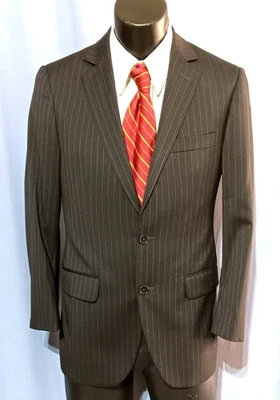 Brooks Brothers Estrato Suit 36S Gray Pinstripe Made in Italy - Image 1 of 4