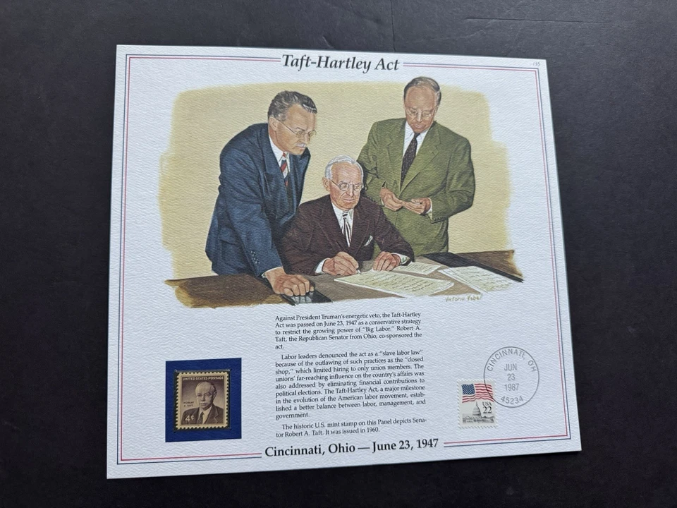 1980s US History Event Panel(133) +Taft-Hartley Act of 1947 #1161 +Labor Unions - Image 1 of 1