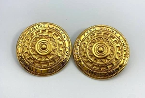 Yves Saint Laurent Ohrringe YSL Logo Gold Metall Clip on for Present aus JAPAN - Bild 1 von 7