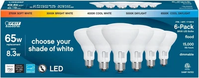NIOB Feit Electric LED 5-Color Choice - BR30 65W Equivalent  6 Pack - Image 1 of 2