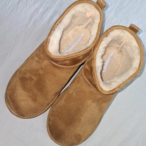 Madden Girl Damen G Bondi hellbraun Kunst-Wildleder Lammfell gefüttert Stiefeletten Größe 11 - Bild 1 von 6