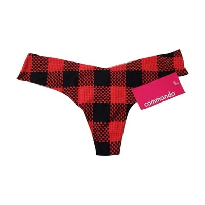 ***NEW*** $24 COMMANDO WOMENS BUFFALO CHECK CLASSIC THONG PRINT PANTIES SIZE M/L - Image 1 of 4