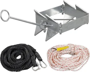 25LB Folding Box Style Boat Anchor w/ 16.5 Elastic Rope & 100ft Nylon Rope  - Picture 1 of 4
