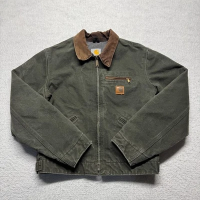 Vintage YYJ97 MOS Green Detroit Jacket Fleece Lined Youth Large 10-12 - Image 1 of 4