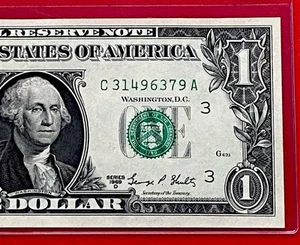 1969D $1 DOLLAR BILL ( PHILADELPHIA C ) BLOCK C-A UNCIRCULATED - Picture 1 of 3