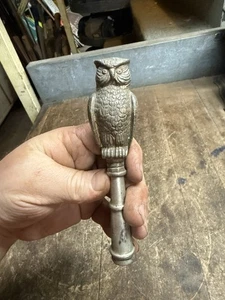 Vintage alte Freimaurer Bruder Eule Vogel Stange Lampe Mühle Topper Messing Endteil - Bild 1 von 15
