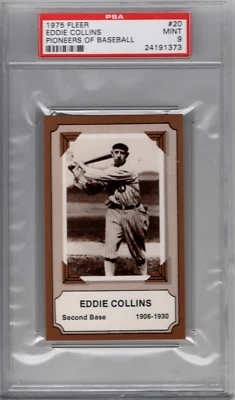 Fleer #20 1975 Eddie Collins Pioneros del Béisbol PSA Foto 1 de 2