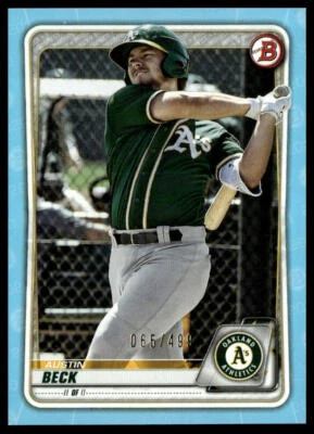 2020 Bowman Prospects Sky Blue /499 Austin Beck #BP-16 - Image 1 of 2
