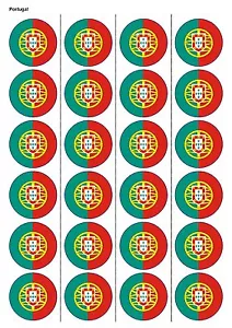 24X PRECUT PORTUGAL FLAG BIRTHDAY EDIBLE WAFER PAPER, CUPCAKE, CAKE TOPPERS 1219 - Picture 1 of 1
