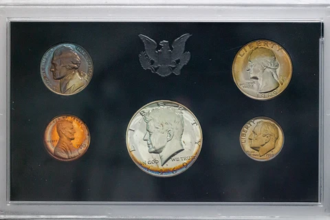 1969-S US MINT PROOF SET CHOICE PURPLE COLOR UNC GEM BU NEON TONED NICKEL (DR) Cover