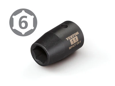 TEKTON 47766 1/2-Inch Drive by 11 mm Shallow Impact Socket, Cr-V, 6-Point - Image 1 of 2