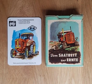 DDR Kartenspiel Vom Saatbett zur Ernte Quartett Forkel Traktoren Landmaschinen - Bild 1 von 9