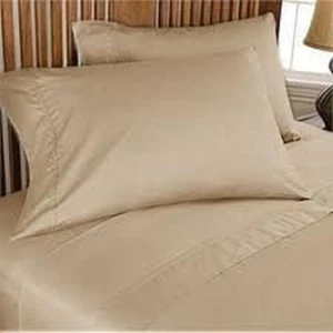 Queen Sleeper Sofa Bed Sheet Set, Color Taupe Solid, 100 Percent Egyptian Cotton - Picture 1 of 3