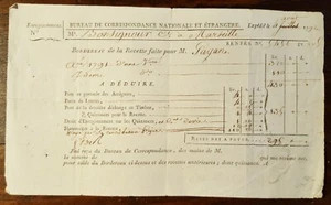6464-FRANCIA, MARSIGLIA, BUREAU DE CORRESPONDANCE NATIONALE ET ETRANGERE, 1792 - Picture 1 of 2