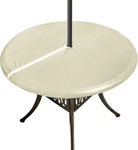 Waterproof Wipe Clean PVC Table Cover for Patio and Picnic, 40 - 44", Champagne - Picture 1 of 3