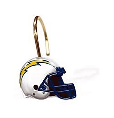 NFL New San Diego LOS ANGELES CHARGERS Set of 12 Shower Curtain Rings GreatGift Cover