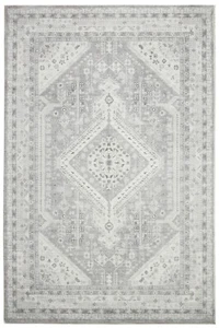 Extra Large Lagos Grey Distressed Retro Machine Washable Carpet | FREE SHIPPING - Picture 1 of 10