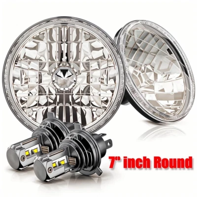 Par de faros LED redondos de 7 pulgadas proyector halo DRL para camioneta GMC C15 C25 C35 Foto 1 de 4