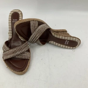 Costa Blanca Rhinestone Wedge Sandals with Rope Heel - Made in Spain Sz 6 - Picture 1 of 9