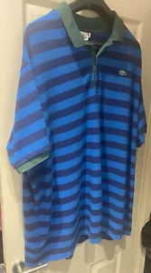 LACOSTE MARINEBLAU STREIFEN POLOSHIRT TOP GRÖSSE 10L - Bild 1 von 9