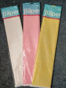 CREPE PAPER - 1 EACH OF WHITE, PINK & YELLOW - Picture 1 of 1