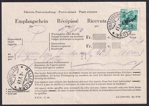 Schweiz Dienst Mi.Nr 47 Seltene Einzelfrankatur Empfangsschein Bellinzona (1751) - Picture 1 of 2