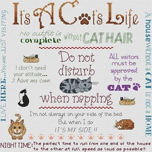 It's A Cat's Life Kreuzstich-Design (Set oder Diagramm) - Bild 1 von 1