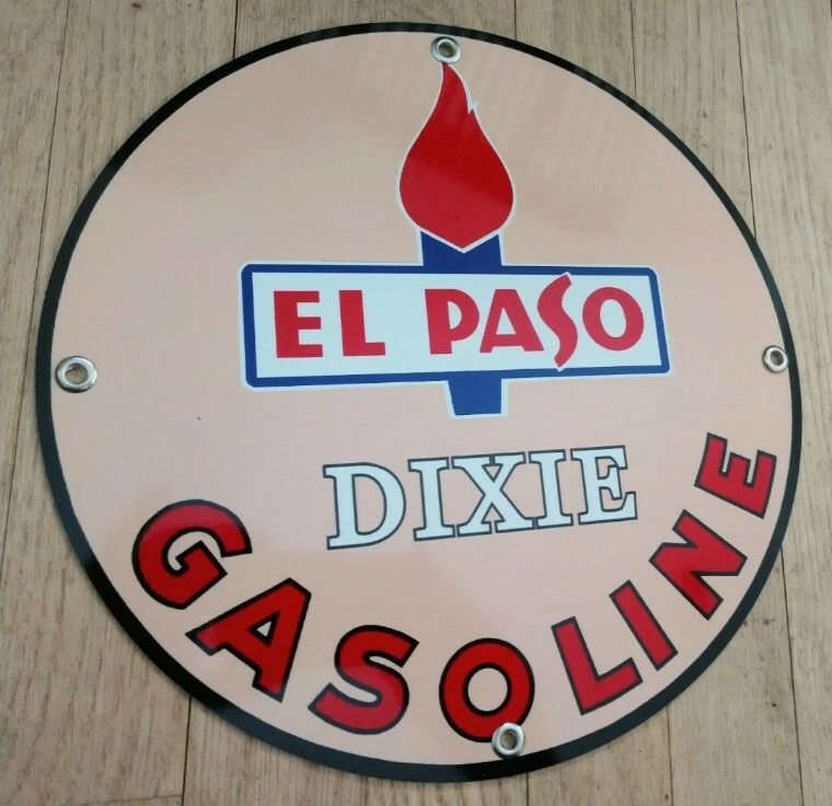 El Paso Dixie Gasoline Gas Oil Sign - Image 1 of 1