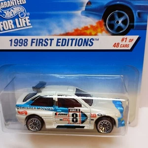 Hot Wheels #637 1998 primeras ediciones 1/40 Escort Rally blanco con radios de encaje - Imagen 1 de 6