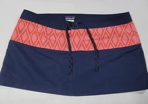 Patagonia Women's Size 14 Blue Pink Skirt Nylon Surf Swim Skirt Snap Pocket - Picture 1 of 10