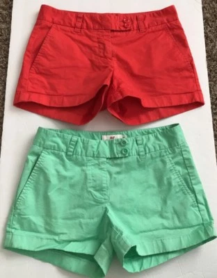 (2) Vineyard Vines Size 00 Chino Red Green Shorts Lot (aa4) - Image 1 of 4
