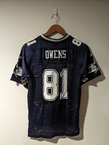 Vintage Y2K Dallas Cowboys Terrell Owens Patch Youth Large Blue Jersey - Picture 1 of 10