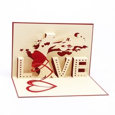 3D Pop Up Greeting Cards LOVE Wedding Birthday Valentines Anniversary Thank Gift