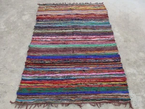 4X6 Ft Colorful Cotton Rug Chindi Rug Home Decor 3X5 Ft Area Rug Floor Decor Rug - Picture 1 of 6