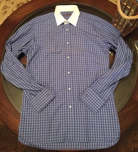 Ralph Lauren Purple Label Dress Shirt White Collar Sz 16 Frech Cuff Made n Italy - Picture 1 of 5