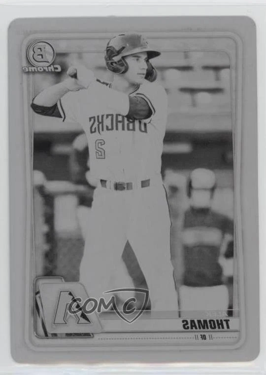2020 Bowman Draft Printing Plate Black 1/1 Alek Thomas #BD-195 qf8 - Image 1 of 3