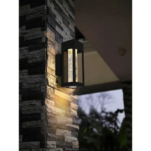 Outdoor Wall Sconce LED Light Fixture Seedy Glass Patio Porch Walkway Lamp 9.9" - Picture 1 of 9