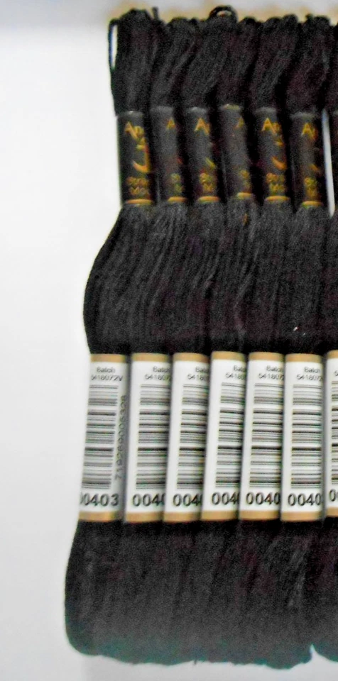 Anchor Six Stranded Threads Pack of 6 Black - Image 1 of 1