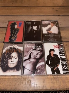Michael Jackson 6 cassette LOT Thriller Bad Janet Design Decade 1986/1996 1814 - Picture 1 of 5