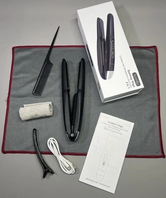 Cordless Hair Straighteners Curler Titanium Flat Iron Curling Wand Travel Ready - Image 1 of 4