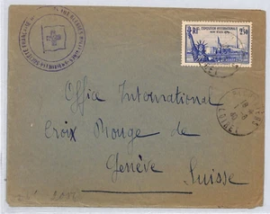 FRANCE WW2 Cover 1940 Censor 2f50c NEW YORK WORLD'S FAIR Geneva Red Cross YZ322 - Picture 1 of 12