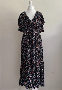 New Look Dress Womens UK 18 Maternity Multi Floral Print Maxi Short Sleeve - Picture 1 of 6