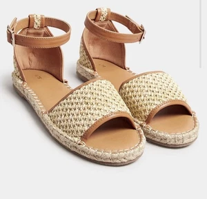 Sandali LTS marroni espadrillas punta aperta misura standard - nuovi - UK 11 - Foto 1 di 2