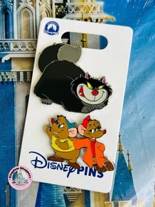 Juego de 2 prendedores Cenicienta Lucifer Gus y Jaq 2025 Disney Parks OE - Imagen 1 de 1